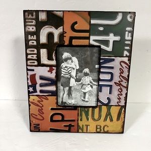 World Traveler License Plate Motif Picture Frame 5x7